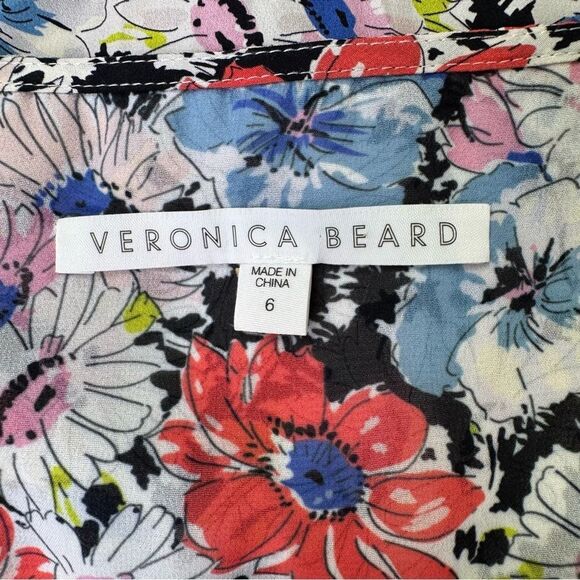 Veronica Beard Annabelle Silk Floral Mini Dress Size 6 - Picture 10 of 12